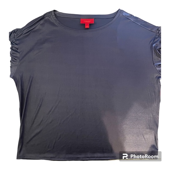 Elegant Deep Blue Blouse with Shiny Accents- NWT- Size M - Picture 3 of 12